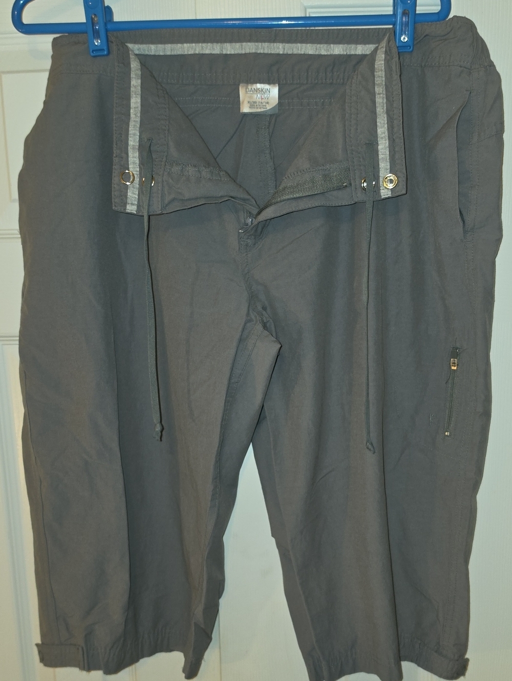 Women's Gray Drawstring Bermuda Shorts